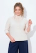 Pullover, Rippstrick, Rollkragen, 3/4-Arm, Biobaumwolle