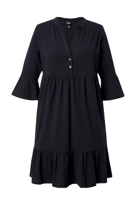 Žerzejové šaty, áčkový střih, tunikový výstřih, 3/4 rukávy