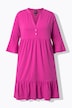 Jerseykleid, A-Linie, Tunika-Ausschnitt, 3/4-Arm