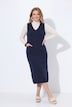 Strickkleid, Rollkanten, V-Ausschnitt, ärmellos