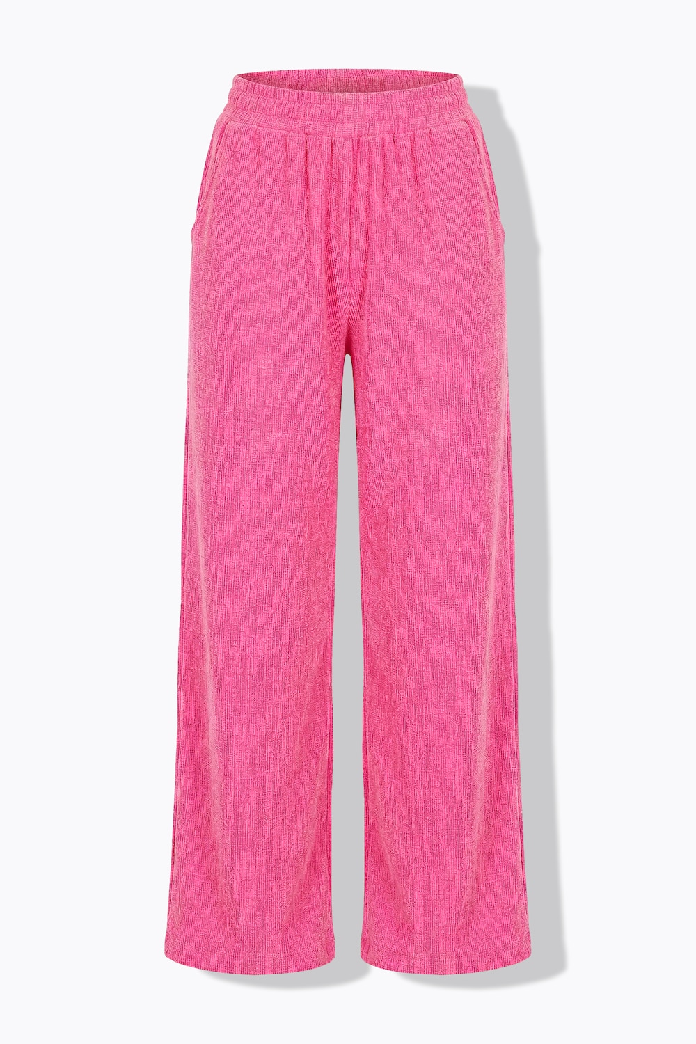 Stora storlekar Byxor med vida ben, Dam, rosa, storlek: 58, Polyester/Viskos, Studio Untold