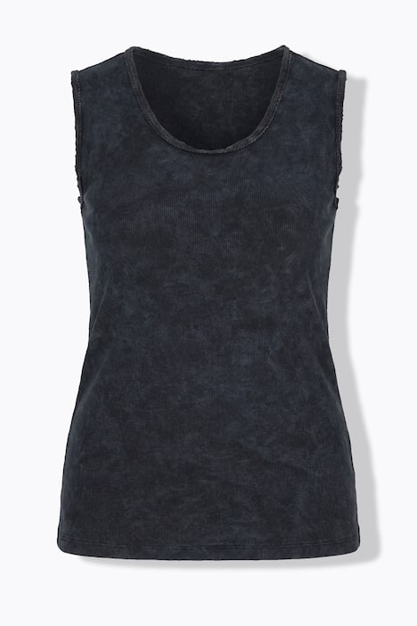 Top, körpernahe Passform, Fransenkanten