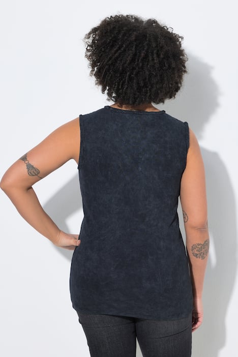 Top, körpernahe Passform, Fransenkanten