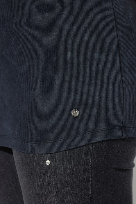 Top, körpernahe Passform, Fransenkanten