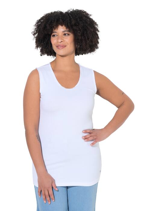 Stonewashed Fringed Hem Tank Top