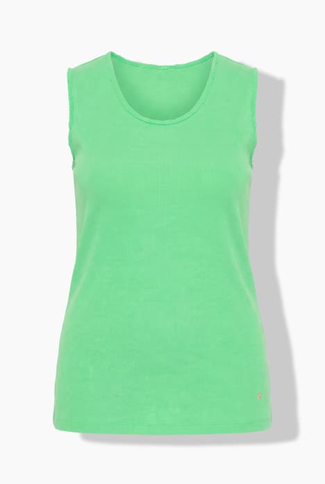 Top, körpernahe Passform, Fransenkanten