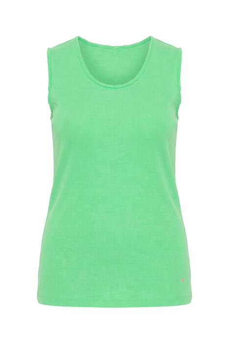 Stonewashed Fringed Hem Tank Top