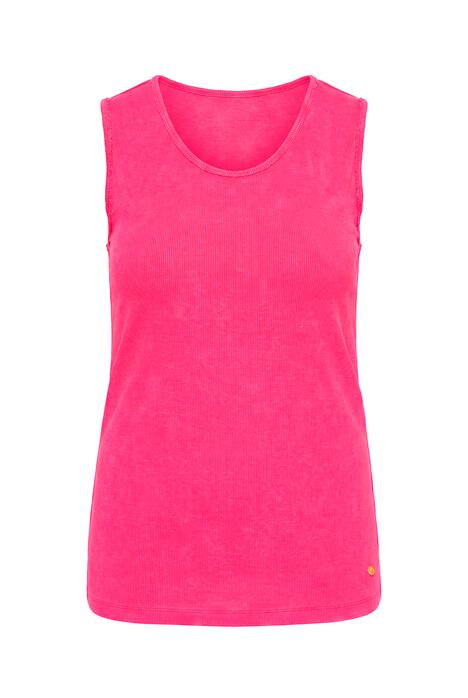 Stonewashed Fringed Hem Tank Top