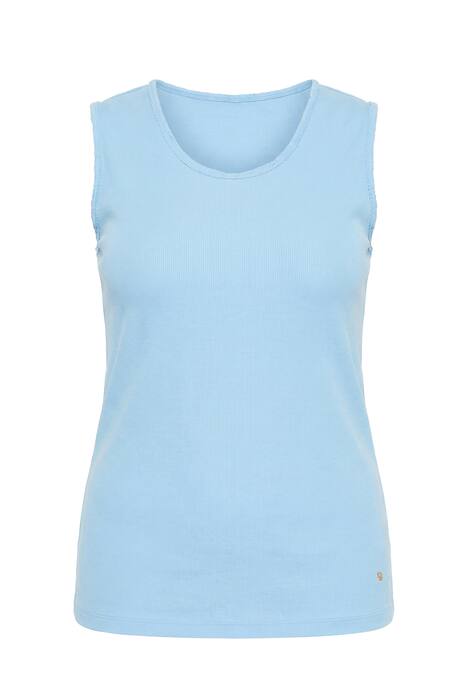 Stonewashed Fringed Hem Tank Top