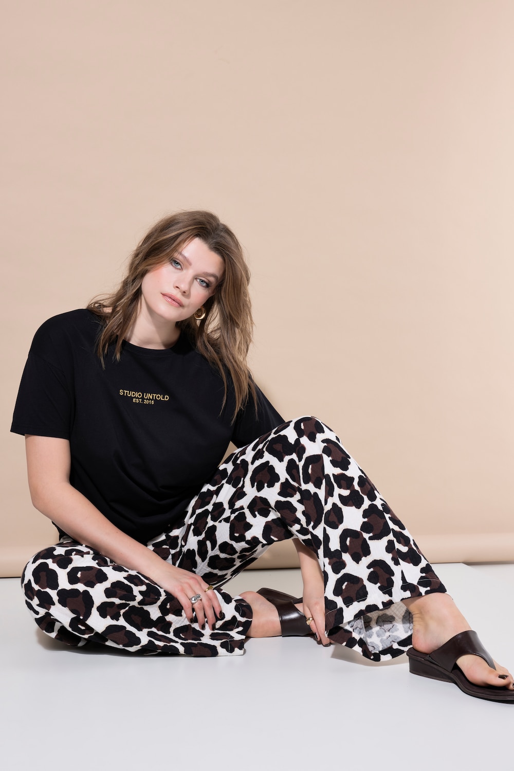 Hose, Wide Legs, Musselin, Leo