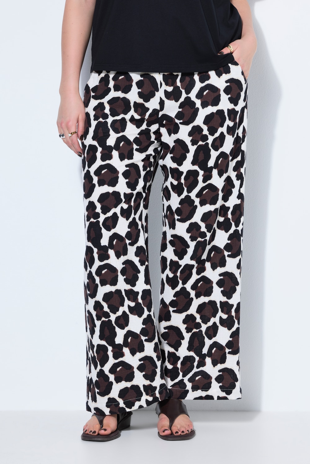 Hose, Wide Legs, Musselin, Leo