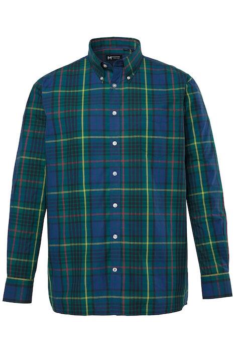 Kostkovaná košile, dlouhé rukávy, límeček s knoflíky, pohodlný střih, do vel. 8XL