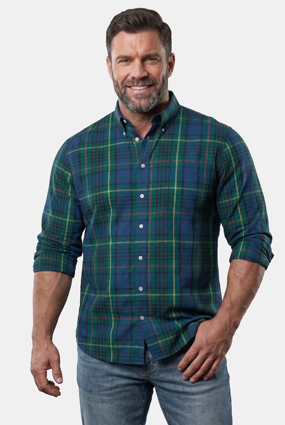 Karohemd, Langarm, Buttondown-Kragen, Comfort Fit, bis 8 XL