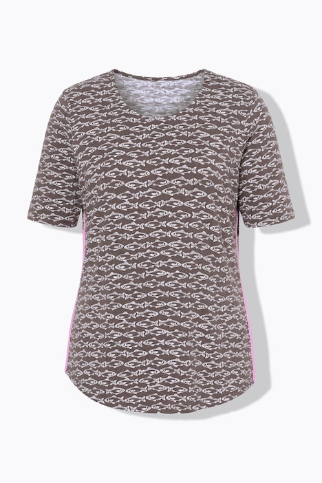 T-shirt, korte mouwen, ronde hals, all-over print, OEKO-TEX