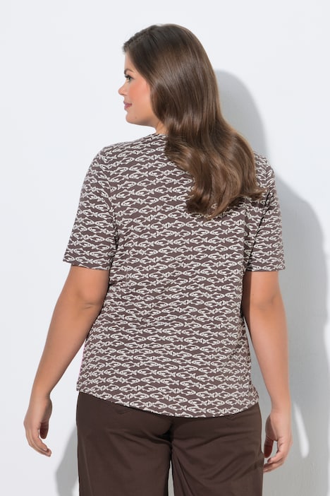 T-shirt, korte mouwen, ronde hals, all-over print, OEKO-TEX