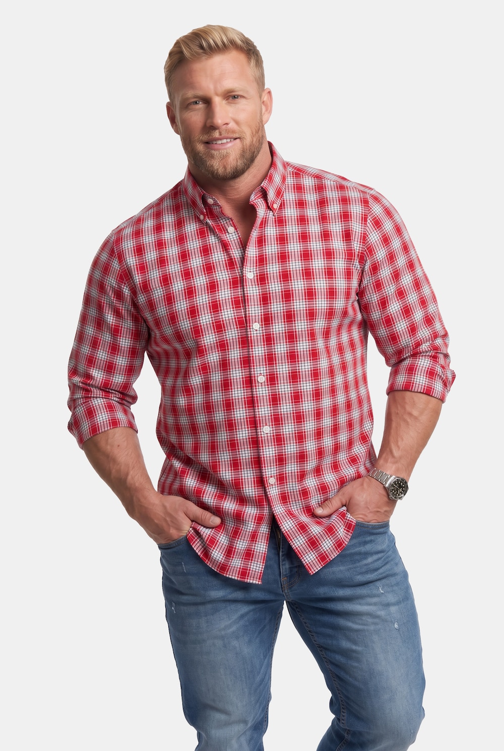 Karohemd, Langarm, Buttondown-Kragen, Comfort Fit, bis 8 XL
