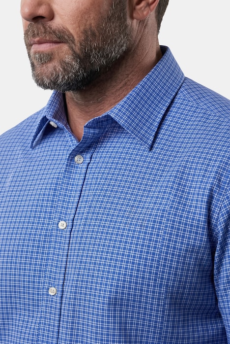 Koszula w kratę, długi rękaw, kołnierzyk typu kent, wygodny krój, do rozm. 8 XL