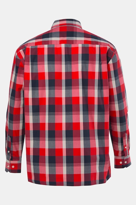Koszula w kratę, długi rękaw, kołnierzyk typu kent, wygodny krój, do rozm. 8 XL