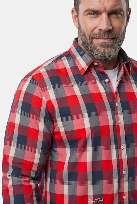 Koszula w kratę, długi rękaw, kołnierzyk typu kent, wygodny krój, do rozm. 8 XL