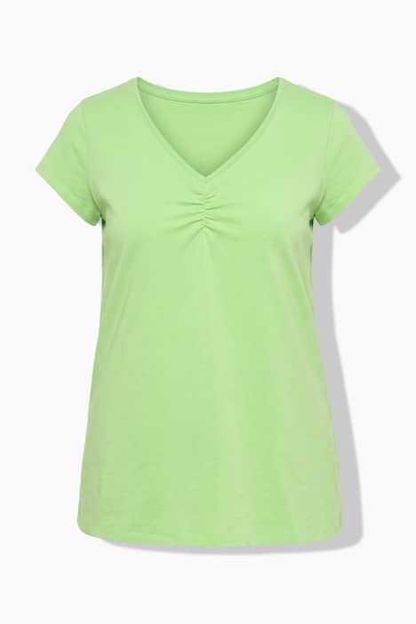 T-Shirt, bequeme Passform, Herz-Ausschnitt mit Raffung