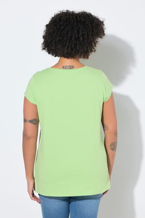 T-Shirt, bequeme Passform, Herz-Ausschnitt mit Raffung