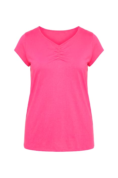 Tričko, volný střih, srdcový výstřih s řasením