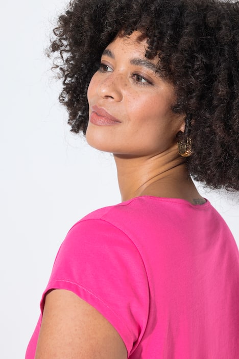 T-Shirt, bequeme Passform, Herz-Ausschnitt mit Raffung