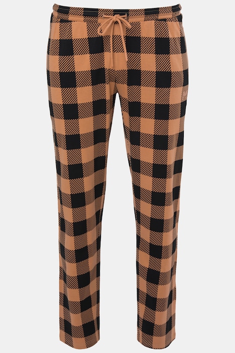 Piżama, zestaw dwuczęściowy, Belly Fit, krata, długi rękaw, do rozm. 8XL