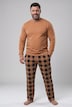 Piżama, zestaw dwuczęściowy, Belly Fit, krata, długi rękaw, do rozm. 8XL