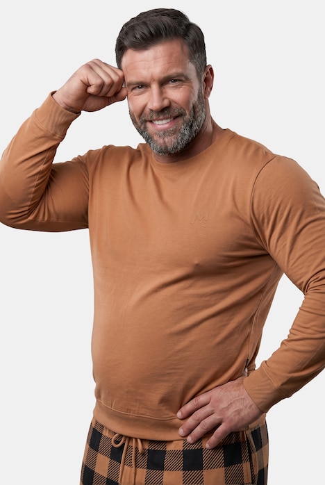 Piżama, zestaw dwuczęściowy, Belly Fit, krata, długi rękaw, do rozm. 8XL
