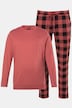 Piżama, zestaw dwuczęściowy, Belly Fit, krata, długi rękaw, do rozm. 8XL