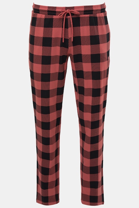 Piżama, zestaw dwuczęściowy, Belly Fit, krata, długi rękaw, do rozm. 8XL