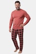 Piżama, zestaw dwuczęściowy, Belly Fit, krata, długi rękaw, do rozm. 8XL