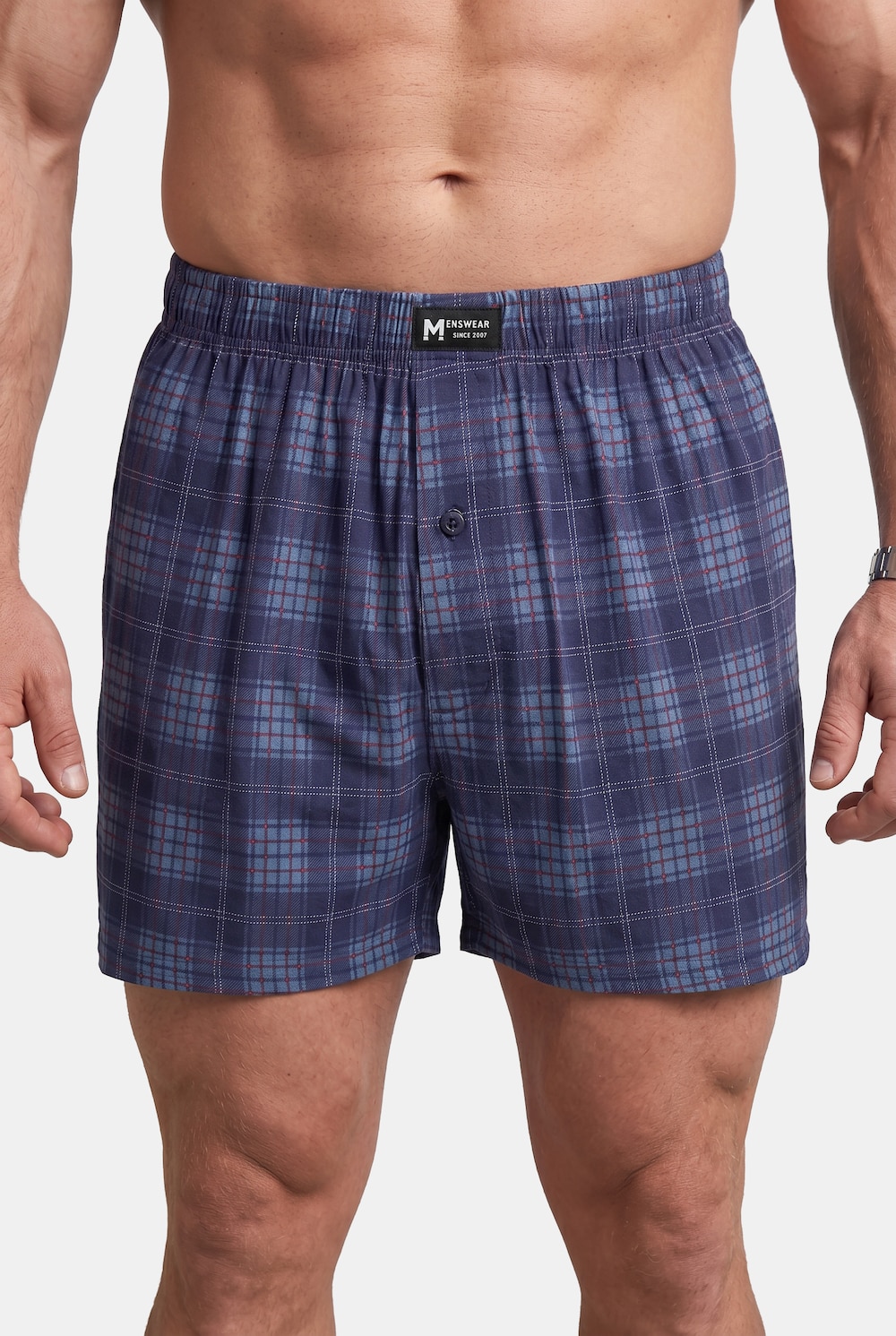 Boxershorts, 2er-Pack, uni/Karo, OEKO-TEX, bis 8 XL