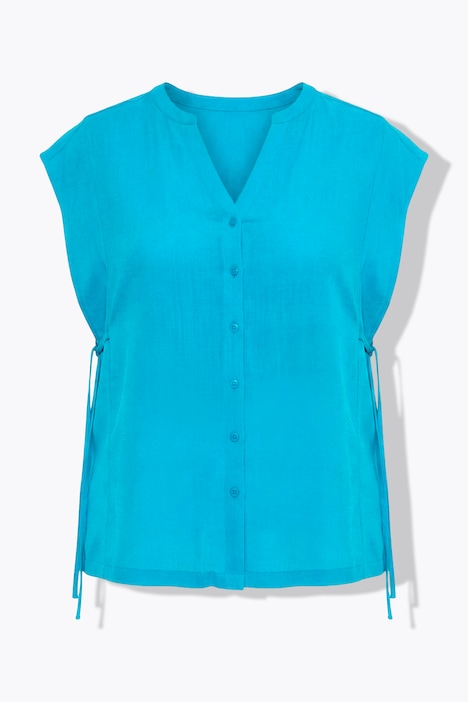 Bluse, Bindeband, Oversized, Tunika-Ausschnitt, Halbarm