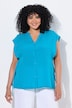 Bluse, Bindeband, Oversized, Tunika-Ausschnitt, Halbarm