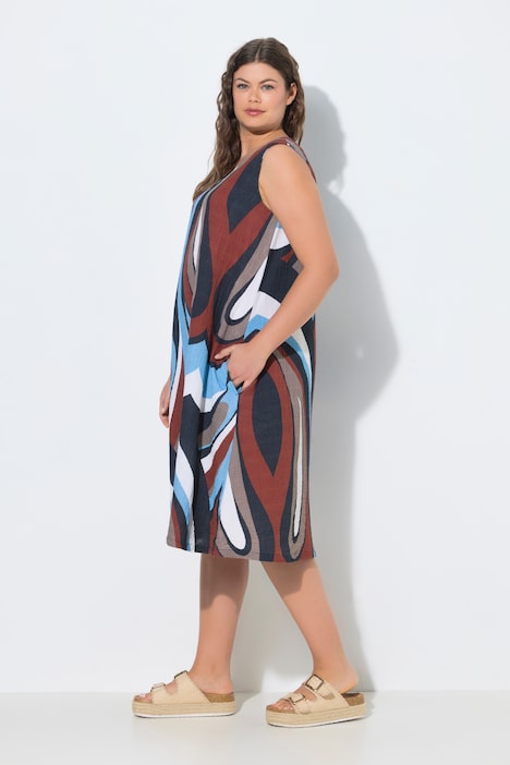 Robe trapèze à bretelles en mousseline, avec décolleté en V