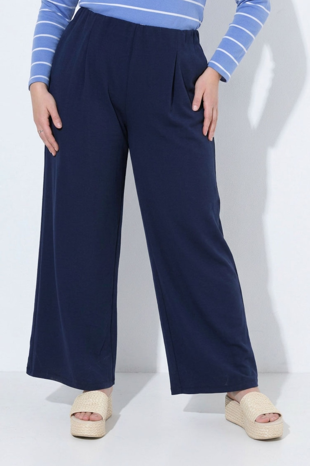 Jerseyhose, weites, ausgestelltes Bein, Elastikbund, LENZING™ ECOVERO-Viskose