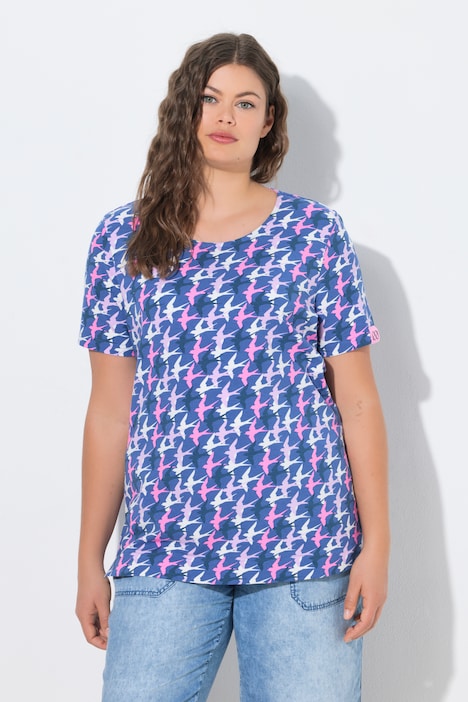 T-Shirt, Rundhals, 1/2 Arm, Allover-Print, OEKO-TEX MIG