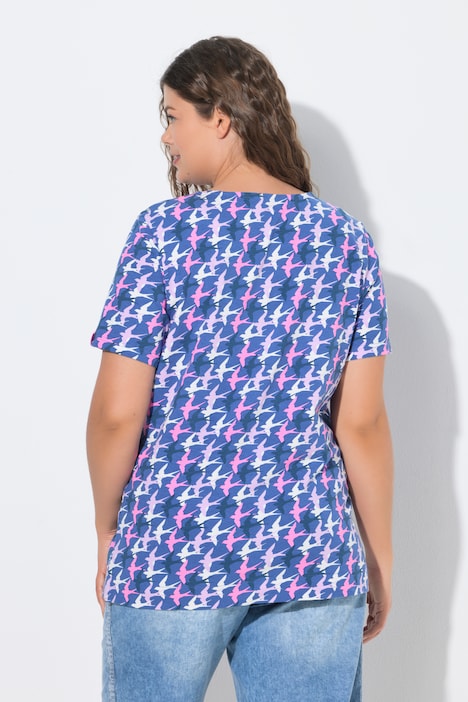 T-Shirt, Rundhals, 1/2 Arm, Allover-Print, OEKO-TEX MIG