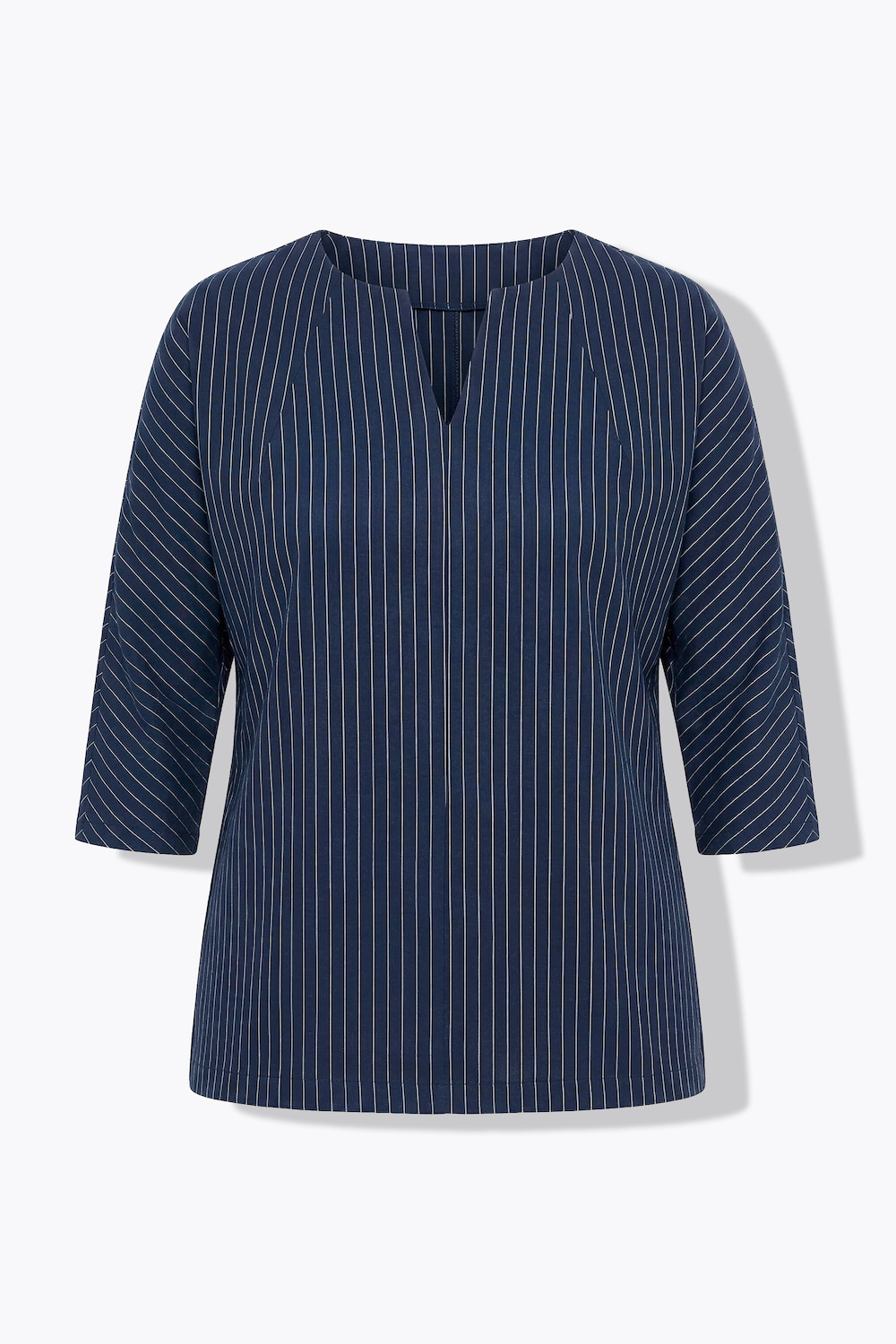 Sweatshirt, Nadelstreifen, Tunika-Ausschnitt, 3/4-Arm