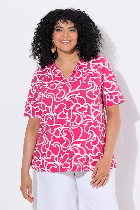 T-shirt, A-lijn, V-hals, korte mouwen