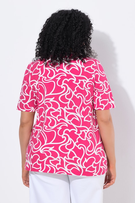 T-shirt, A-lijn, V-hals, korte mouwen