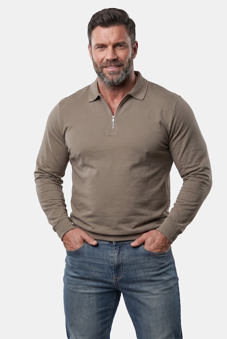 polokošile s dlouhými rukávy, střih na bříško, skrytý zip, do vel. 8XL