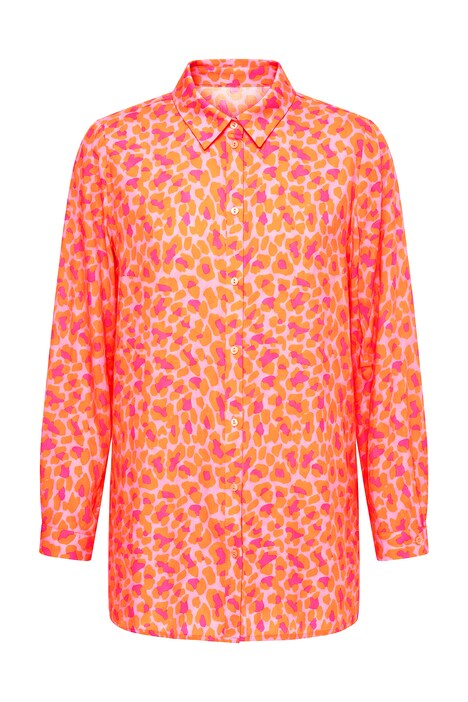 Košilová halenka, rovný střih, leopardí vzor