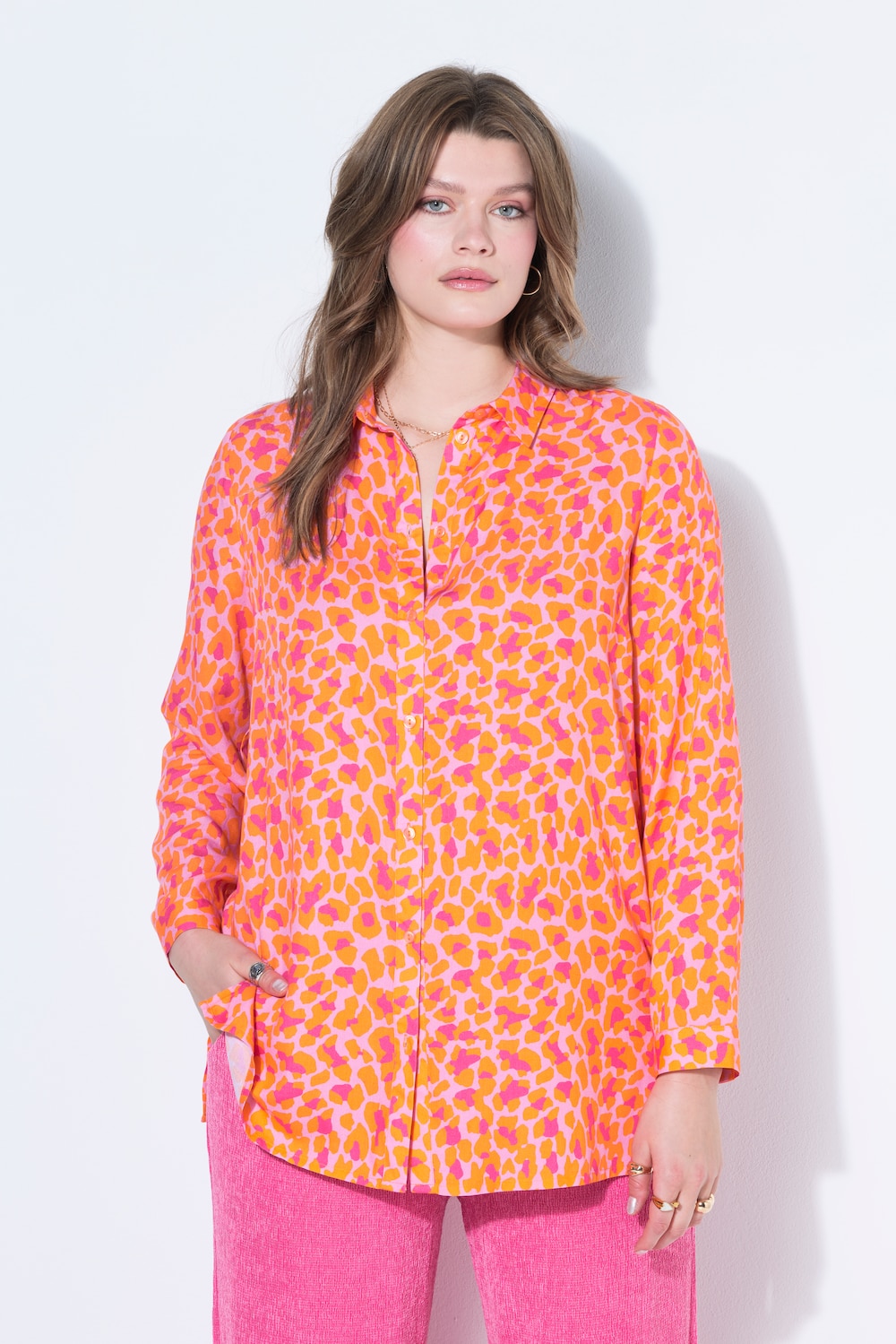 Hemdbluse, Straight Shape, Color Leo