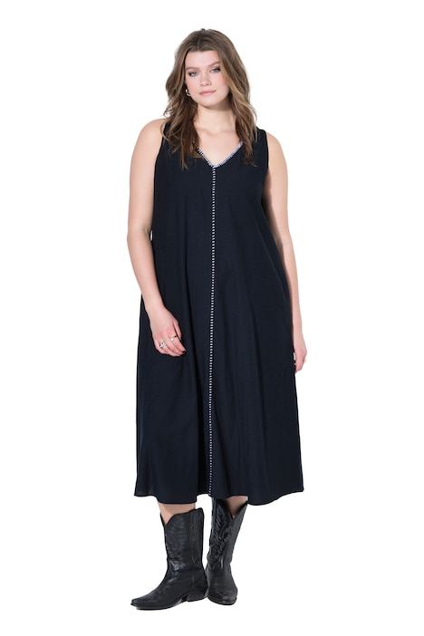 Maxi šaty, áčkový střih, lemované, bez rukávů