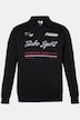 Poloshirt met lange mouwen, buik-fit, borstprint, tot 8XL