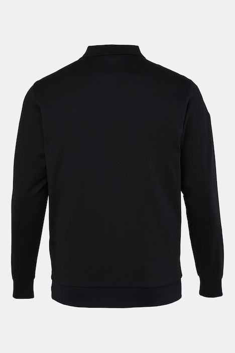 Poloshirt met lange mouwen, buik-fit, borstprint, tot 8XL