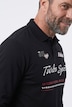 Poloshirt met lange mouwen, buik-fit, borstprint, tot 8XL